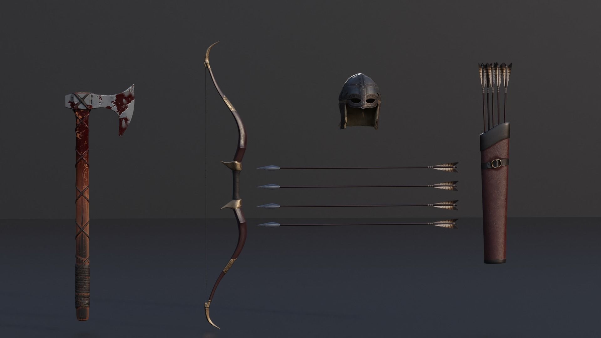 female warrior  Low-poly 3D model_9