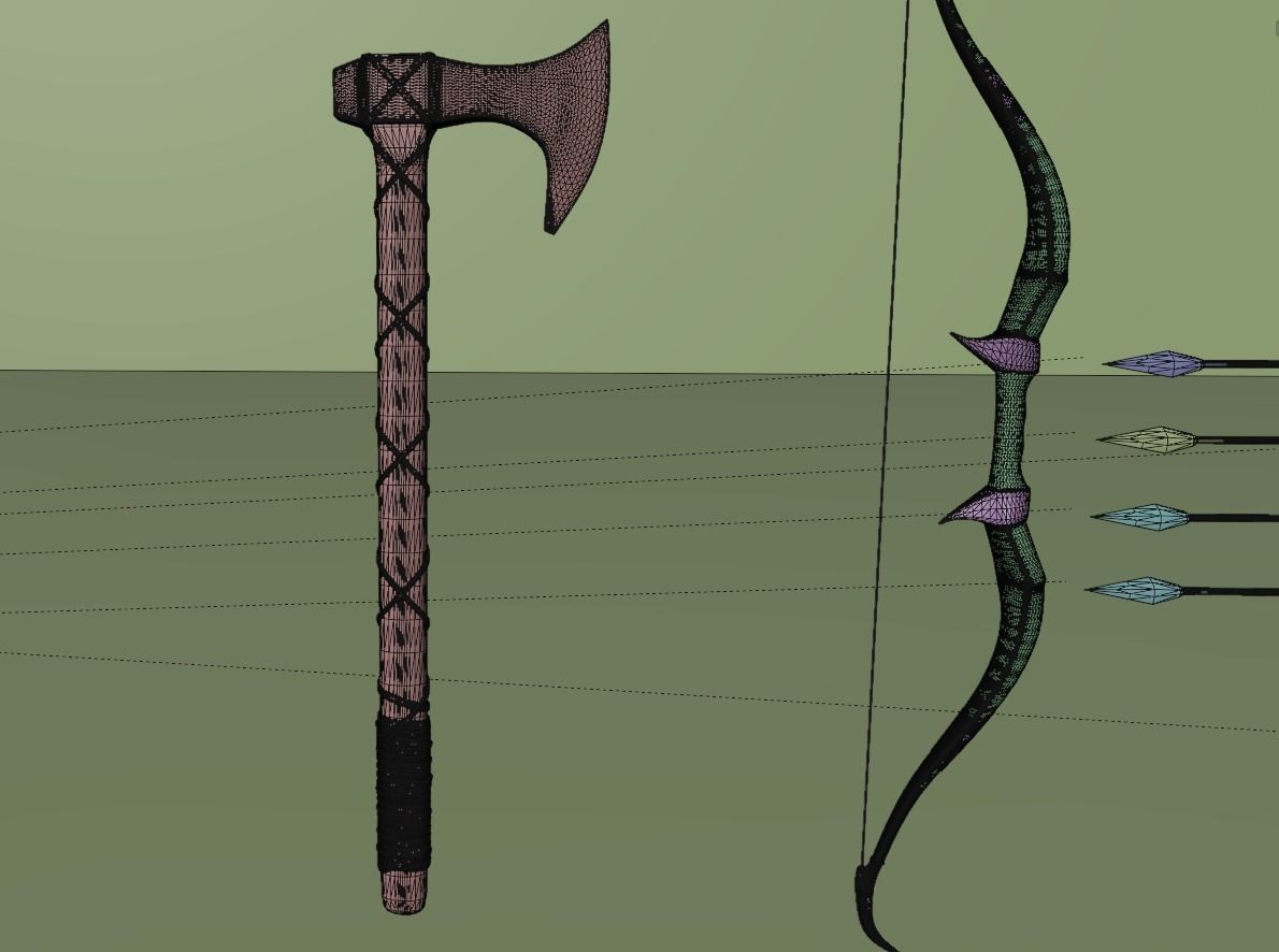 female warrior  Low-poly 3D model_14