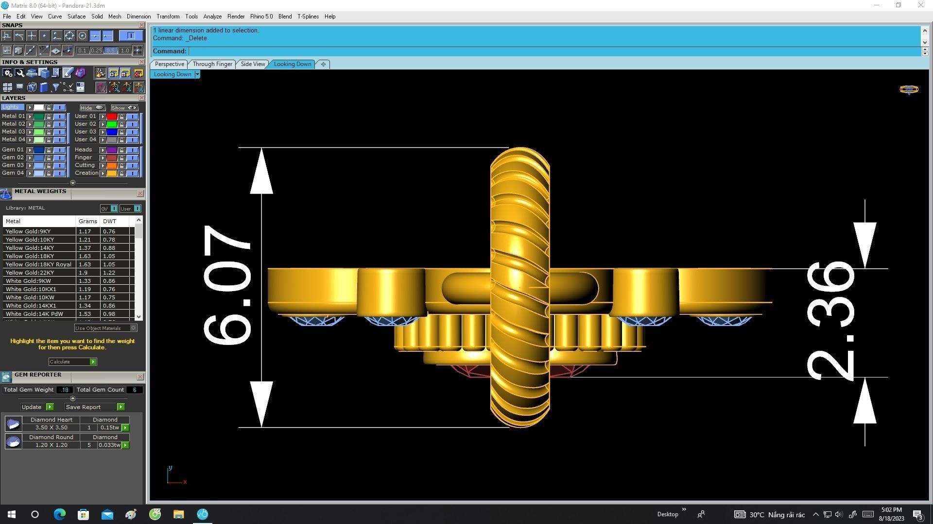 Heart Diamond Charm Bracelet Jewelry Model 6664 3D print model_6