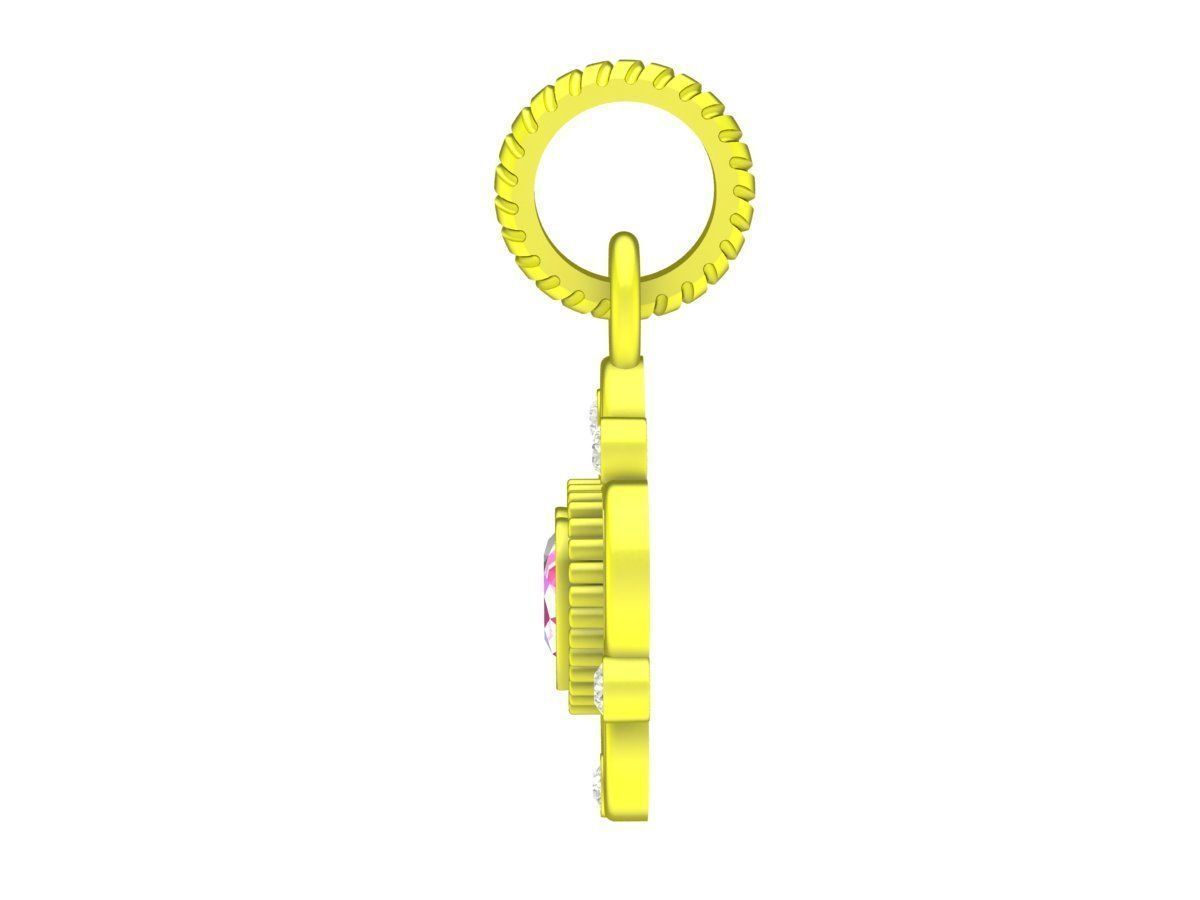 Heart Diamond Charm Bracelet Jewelry Model 6664 3D print model_2