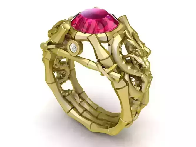 FengShui  Lucky Dragon Ring for men 3036