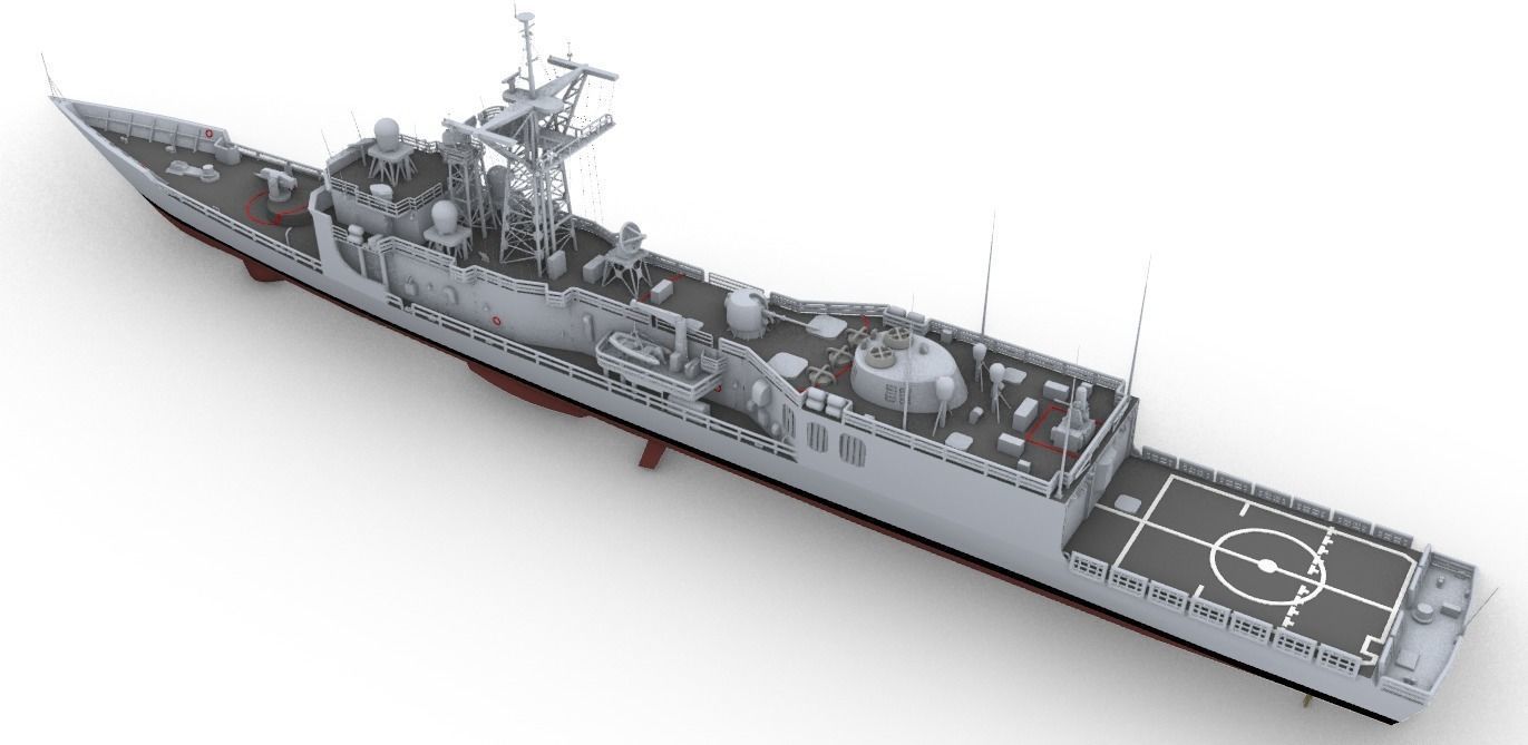 MODERNIZED LEGENDARY EX US OLIVER HAZARD PERRY CLASS FRIGATE 3D print model_1