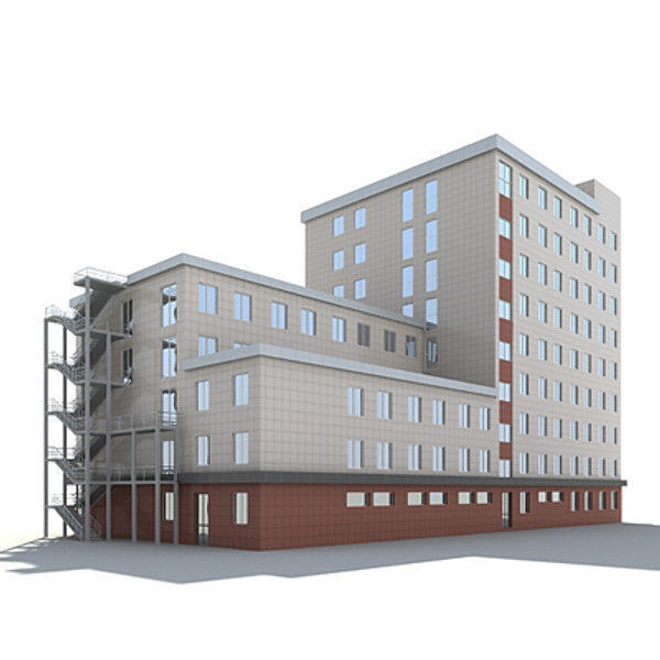 Modern Office Building 3D model_3