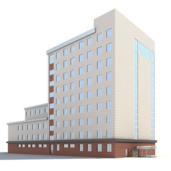 Modern Office Building 3D model_5