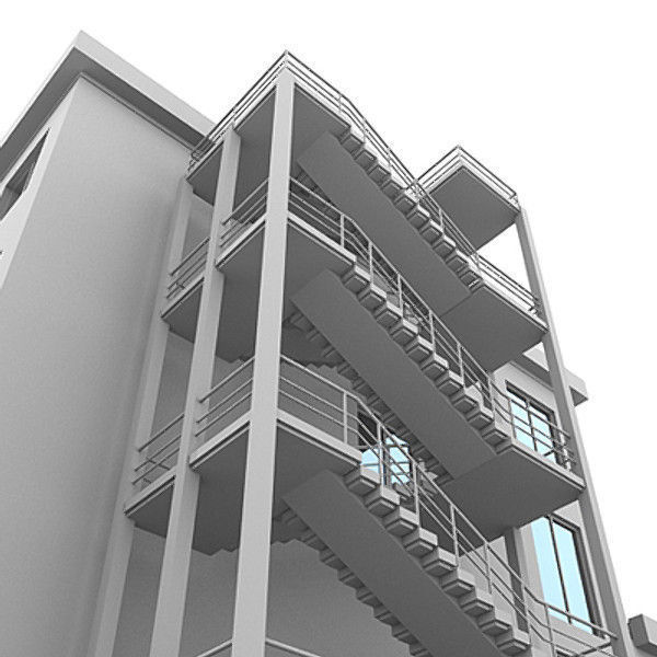 Modern Office Building 3D model_6