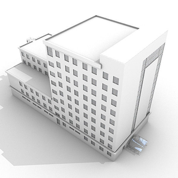 Modern Office Building 3D model_8