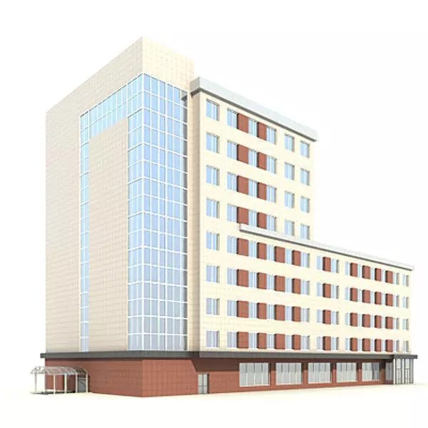 Modern Office Building 3D model_0