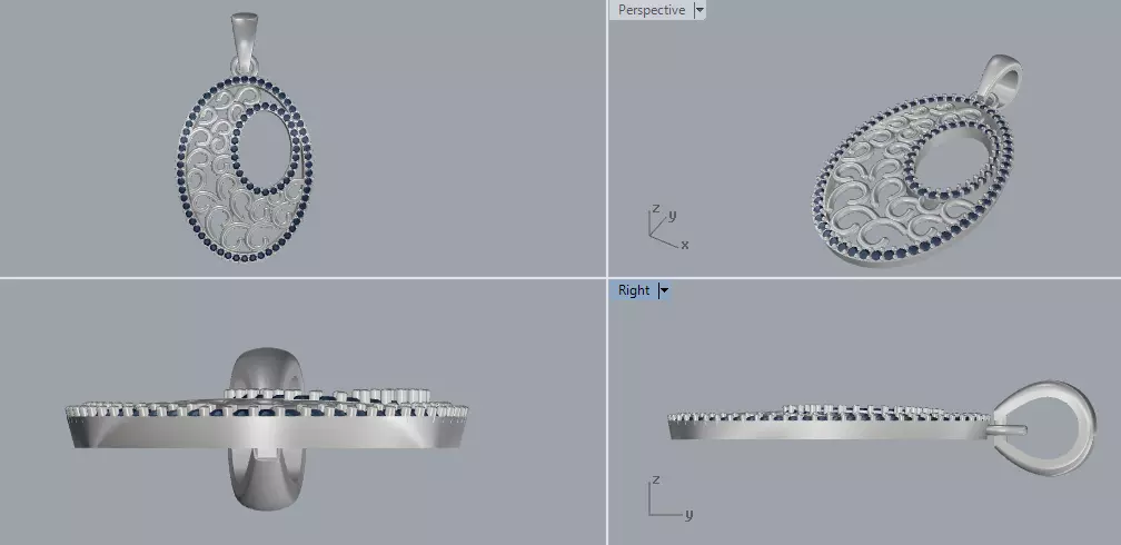 Mix combination of Filigree Ring with Filigree Pendant 3D print model