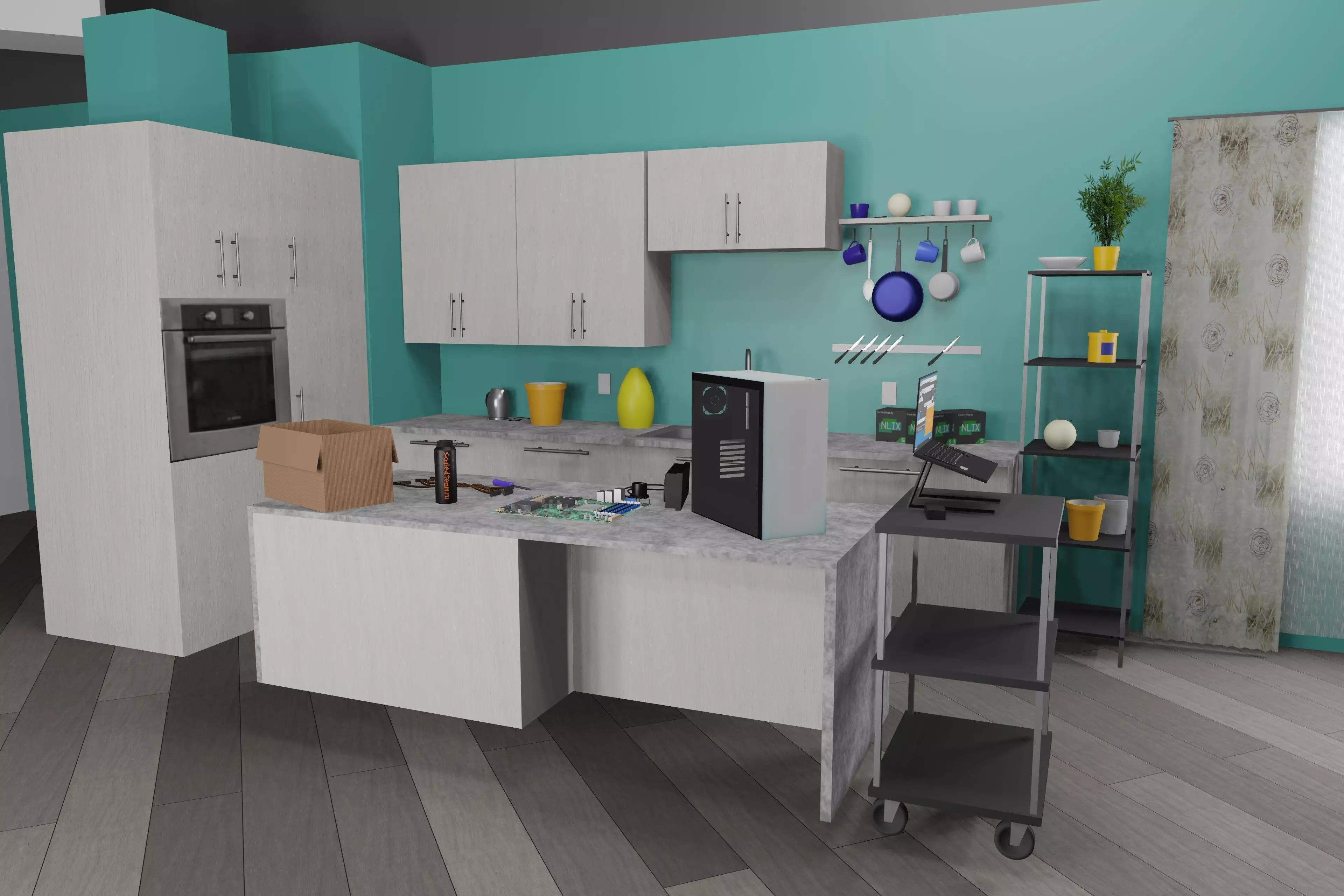 LinusTechTips Studio Kitchen 3D Model Free 3D model_0