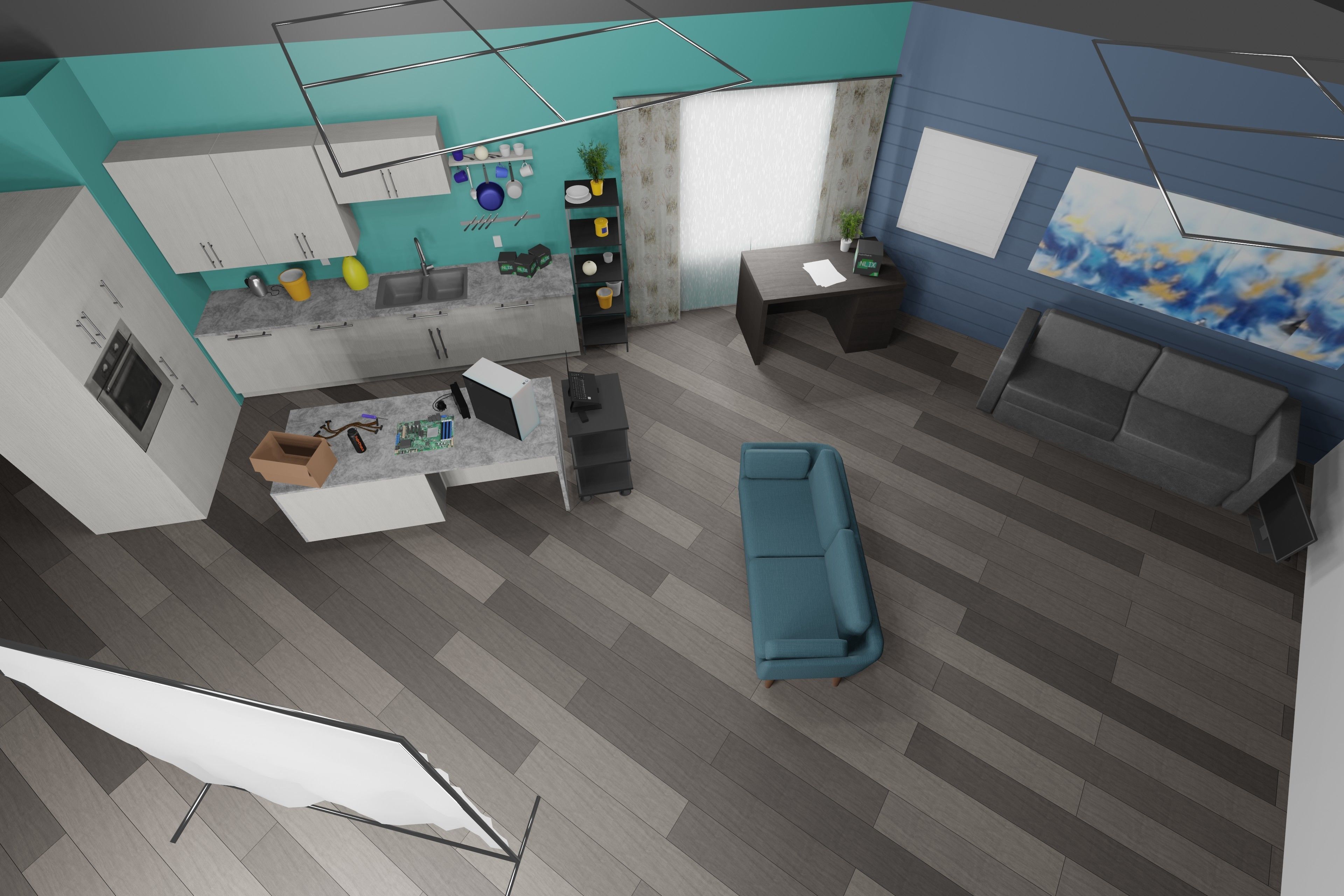 LinusTechTips Studio Kitchen 3D Model Free 3D model_2