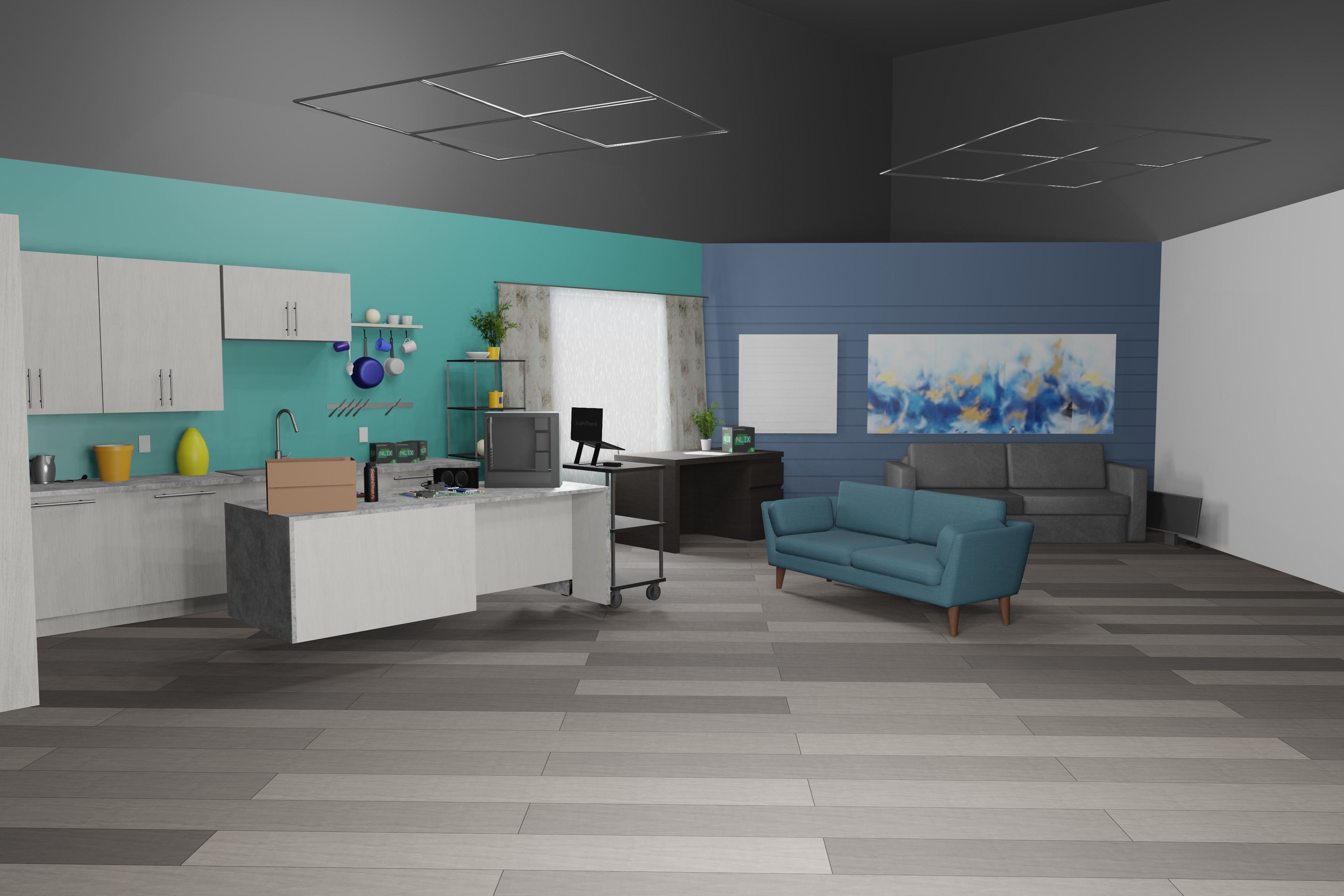 LinusTechTips Studio Kitchen 3D Model Free 3D model_1