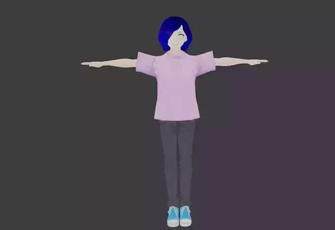 SciFi 3d anime kawaii girl character c33