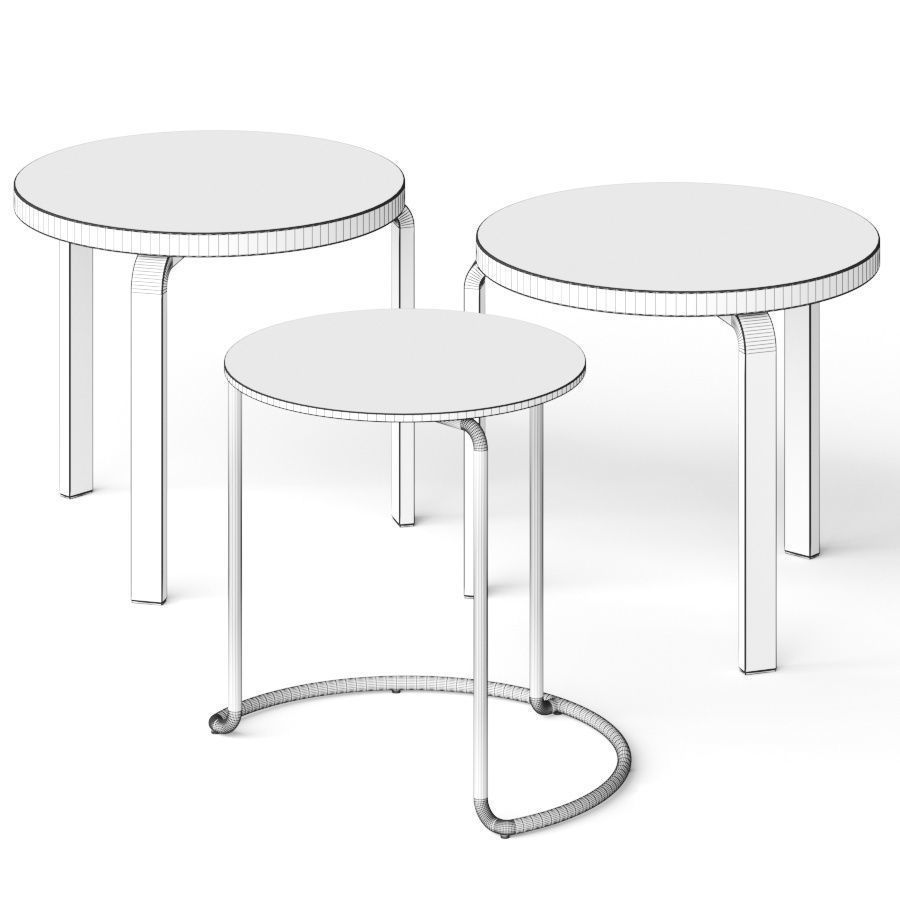 Artek 606 and 90D Coffee Tables 3D model_1