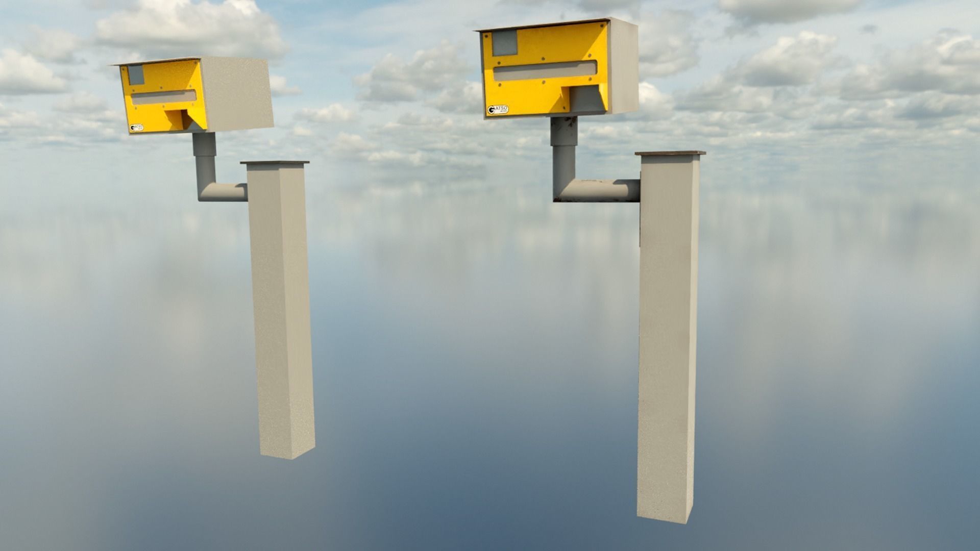 UK speed Camera Low-poly 3D model_3