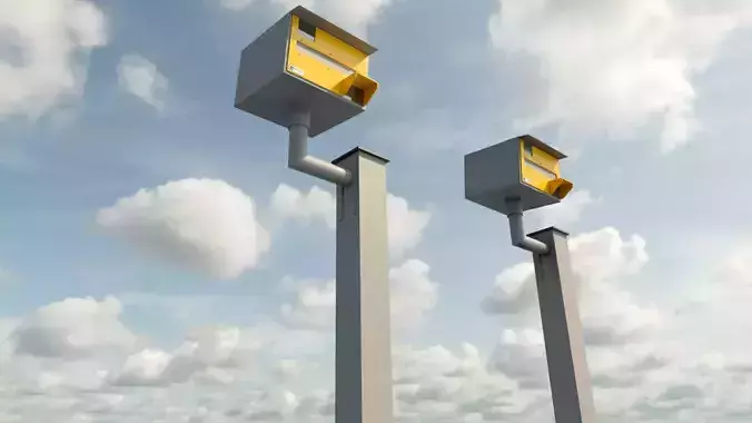 UK speed Camera Low-poly 3D model