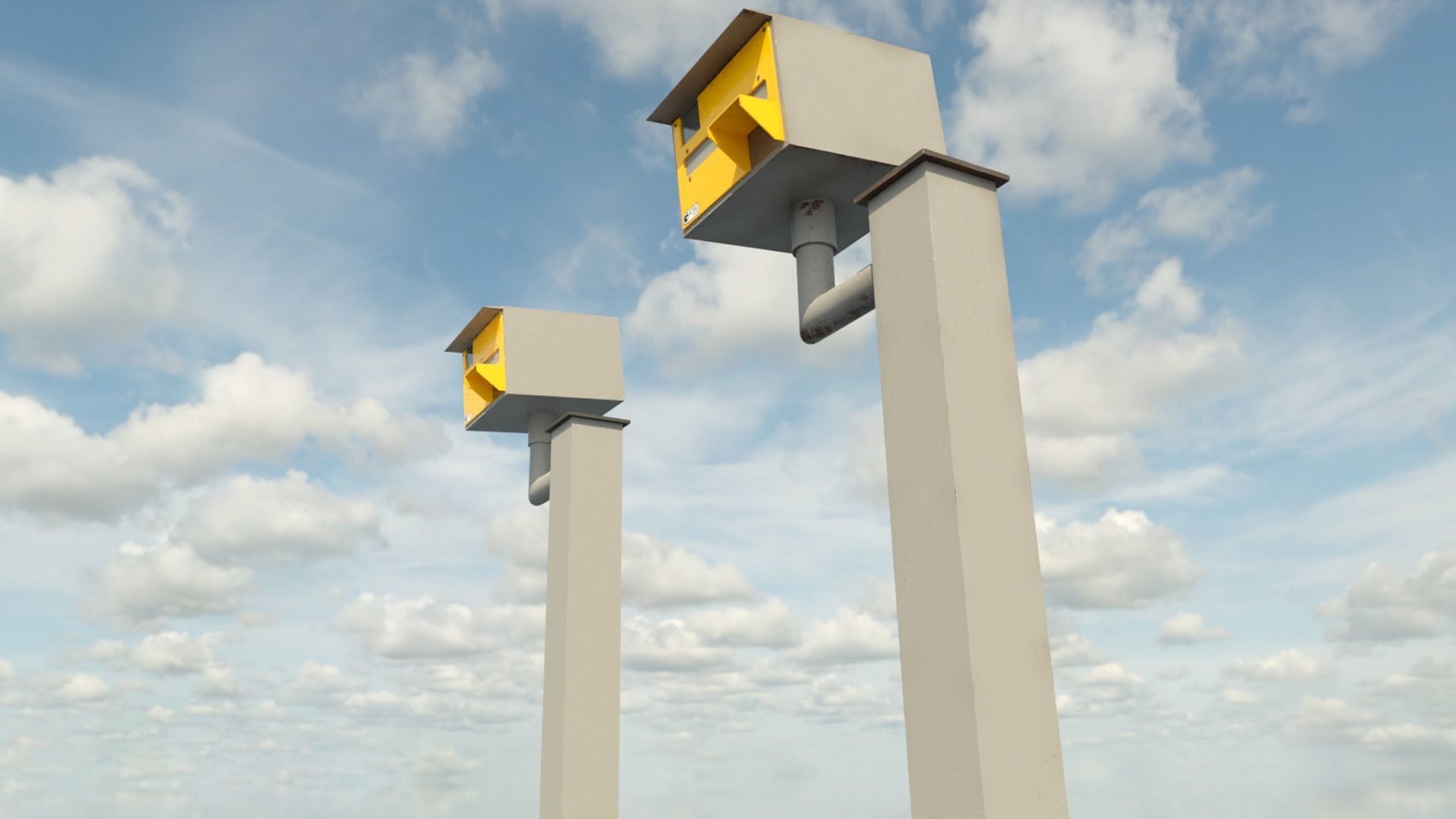 UK speed Camera Low-poly 3D model_2