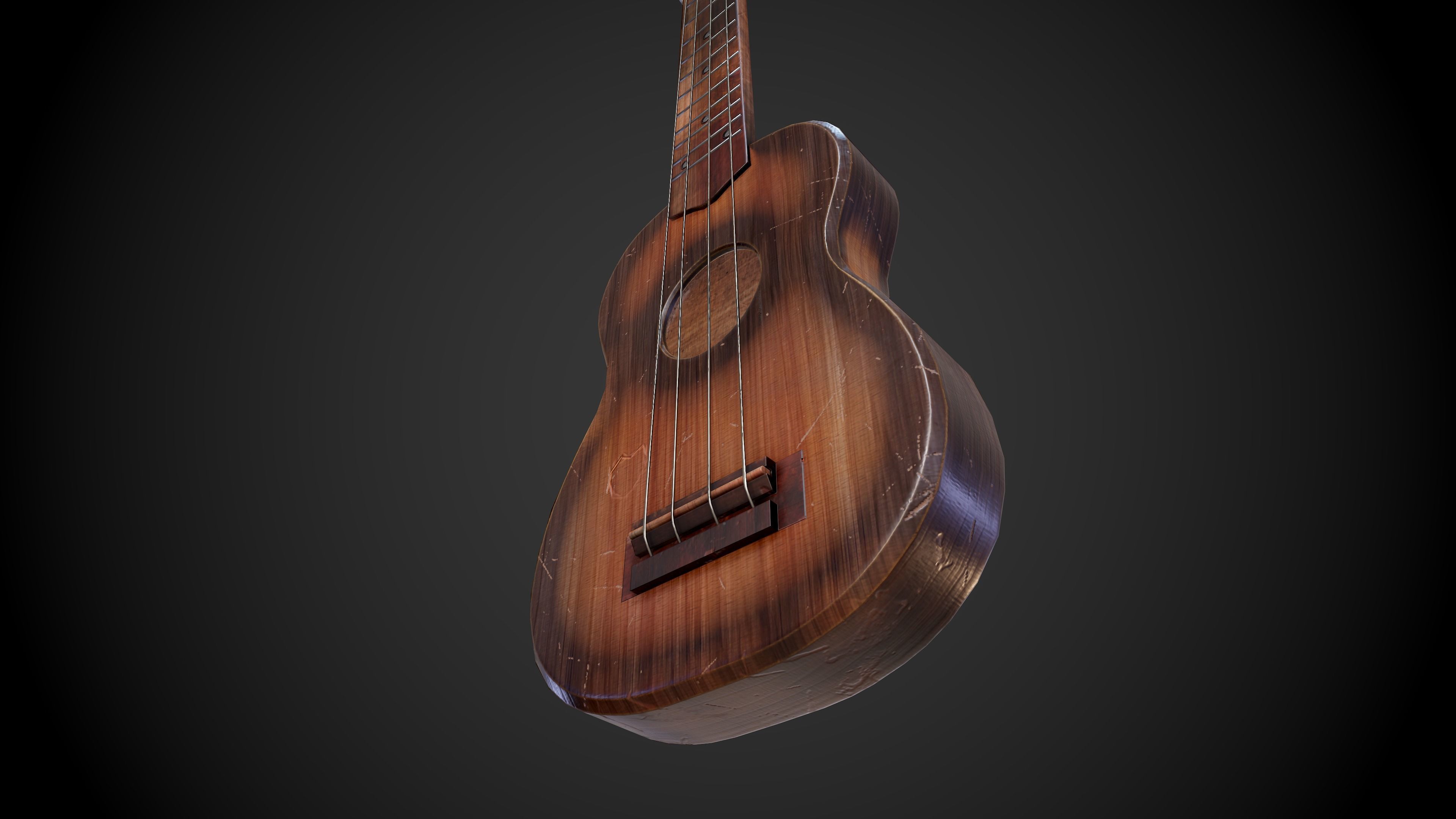 Ukulele Low-poly 3D model_4