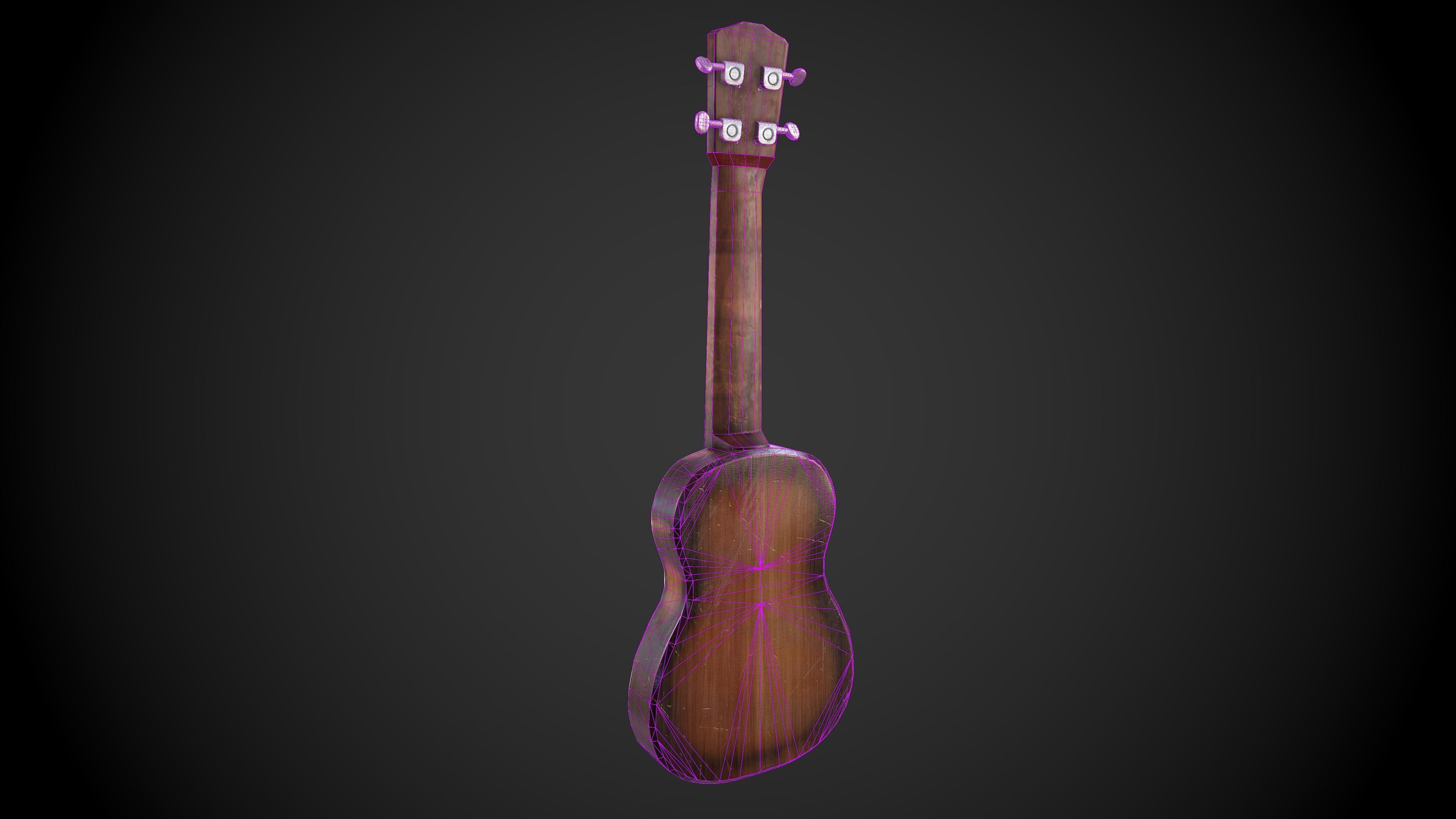 Ukulele Low-poly 3D model_7
