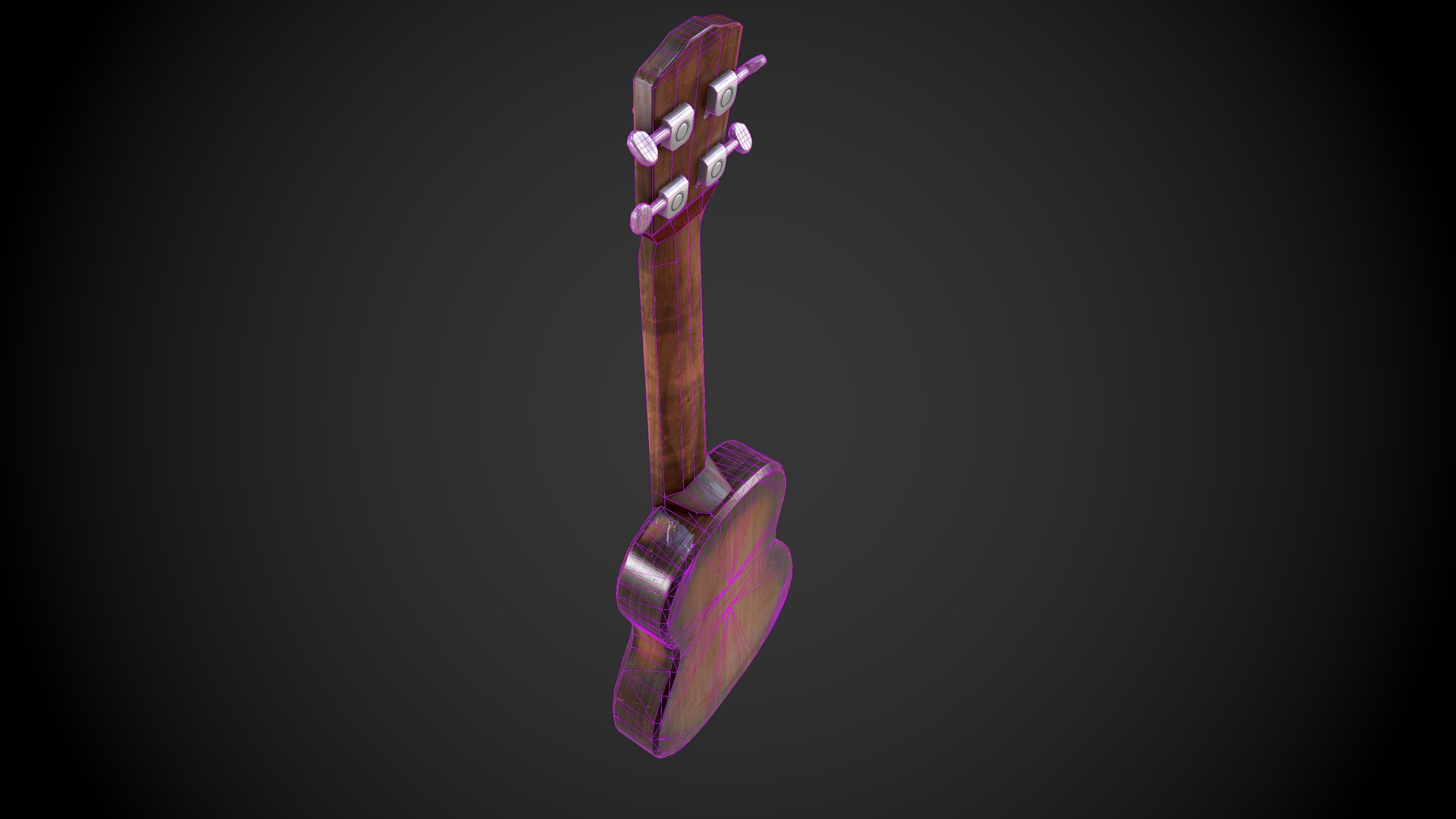 Ukulele Low-poly 3D model_11