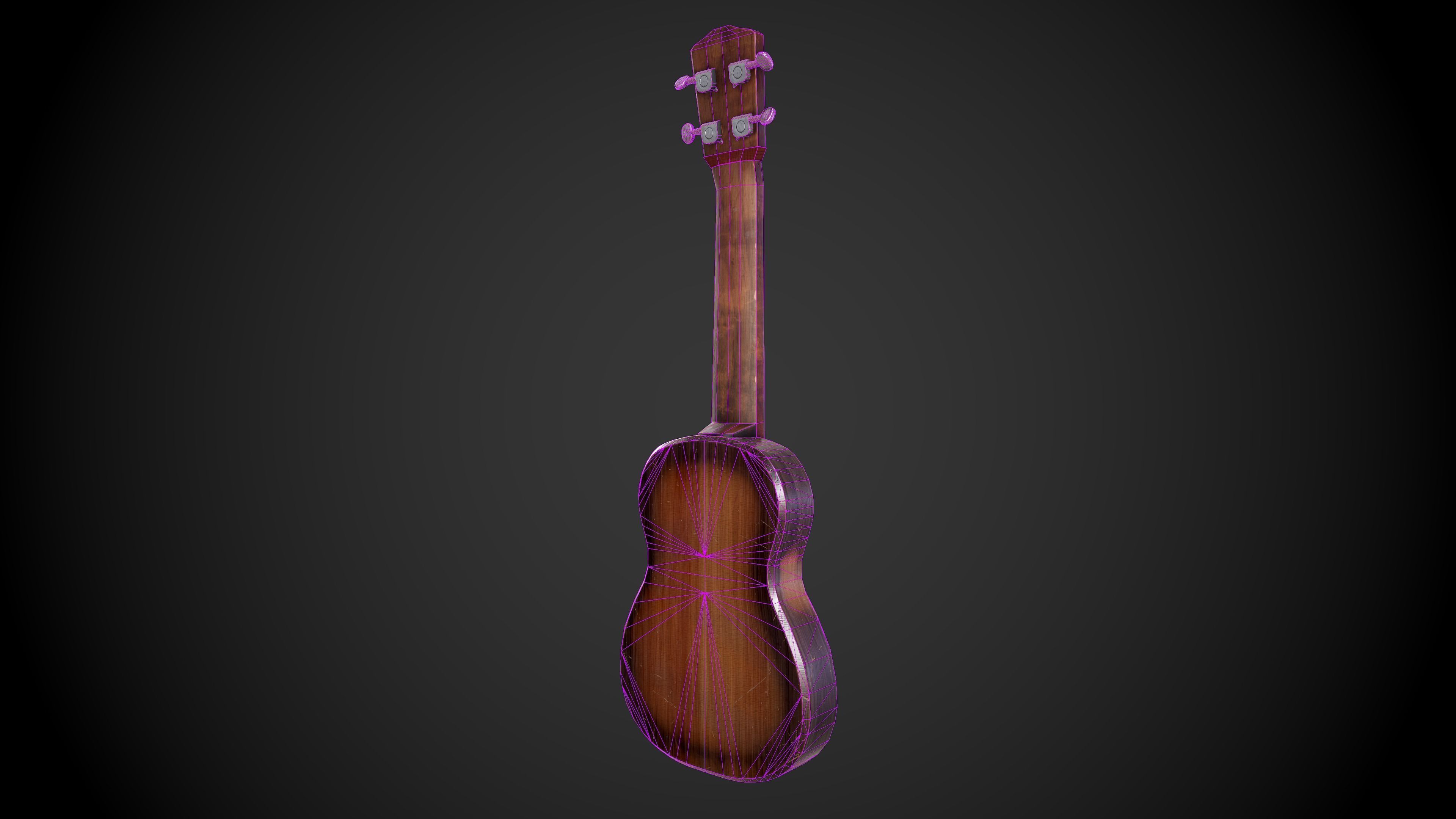 Ukulele Low-poly 3D model_9