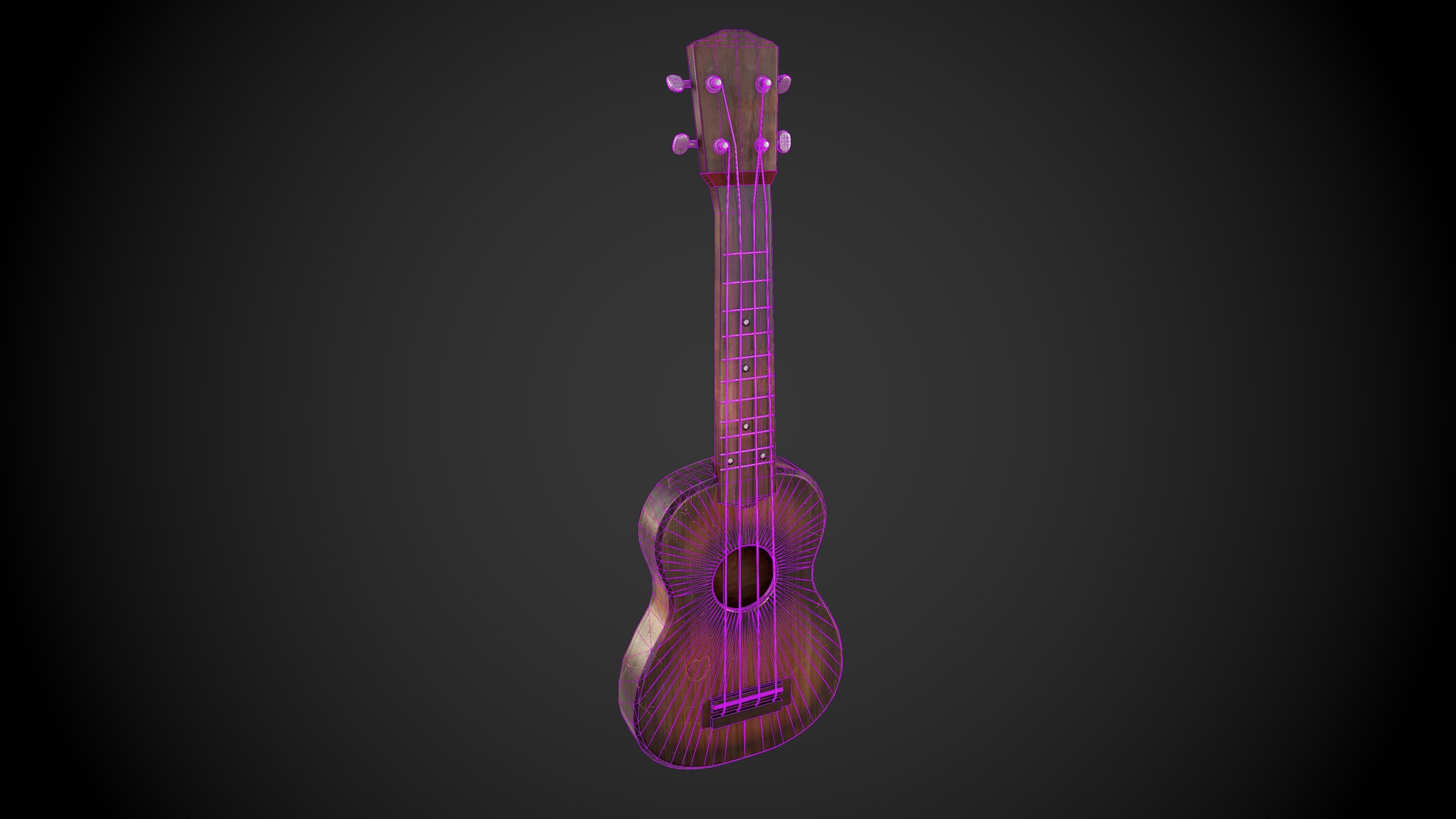 Ukulele Low-poly 3D model_1