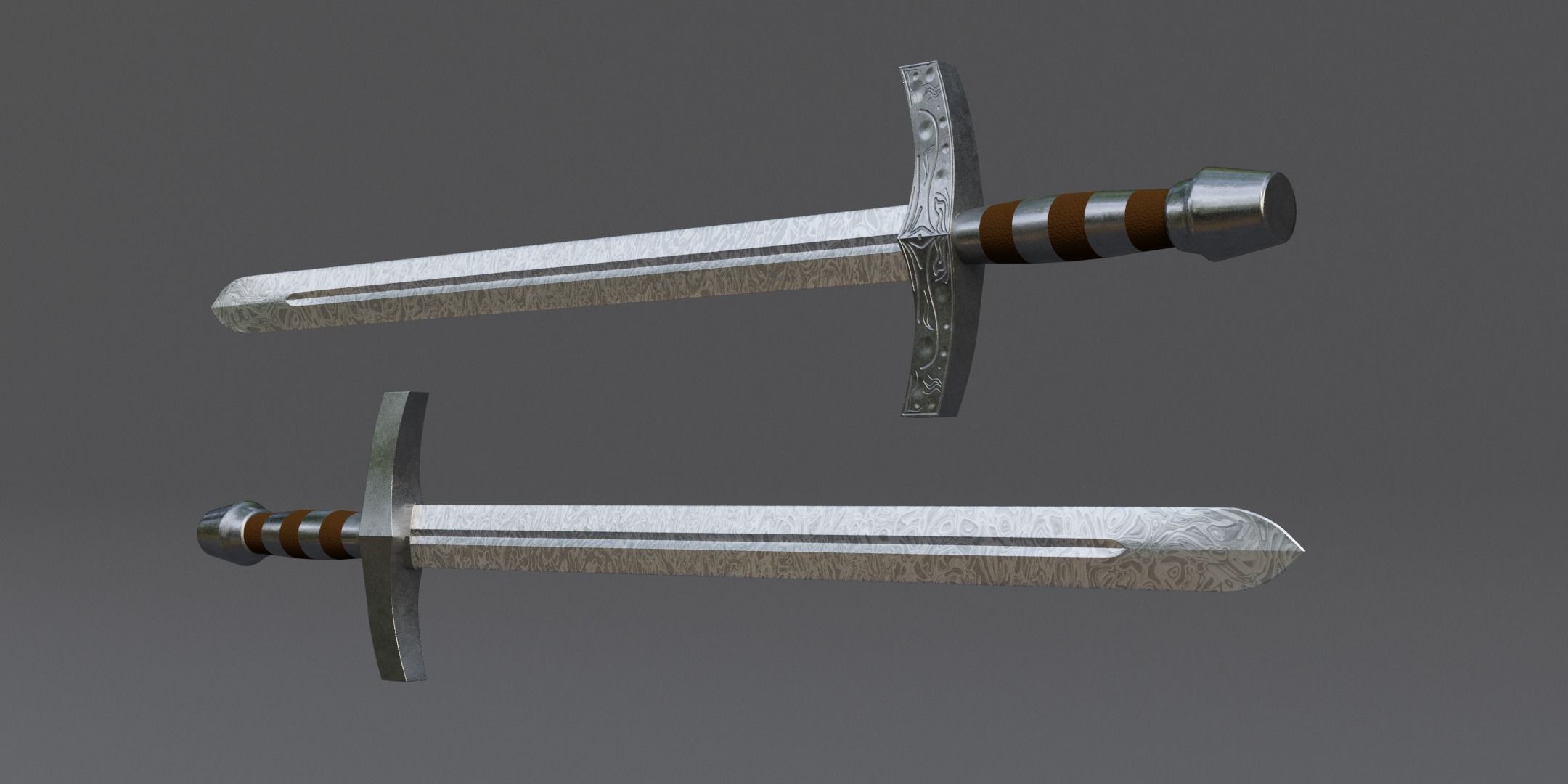 Medieval Sword Pack Low-poly 3D model_8