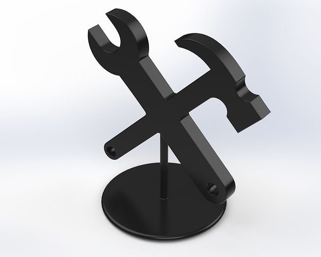 Hammer and Wrench key figure Free 3D print model