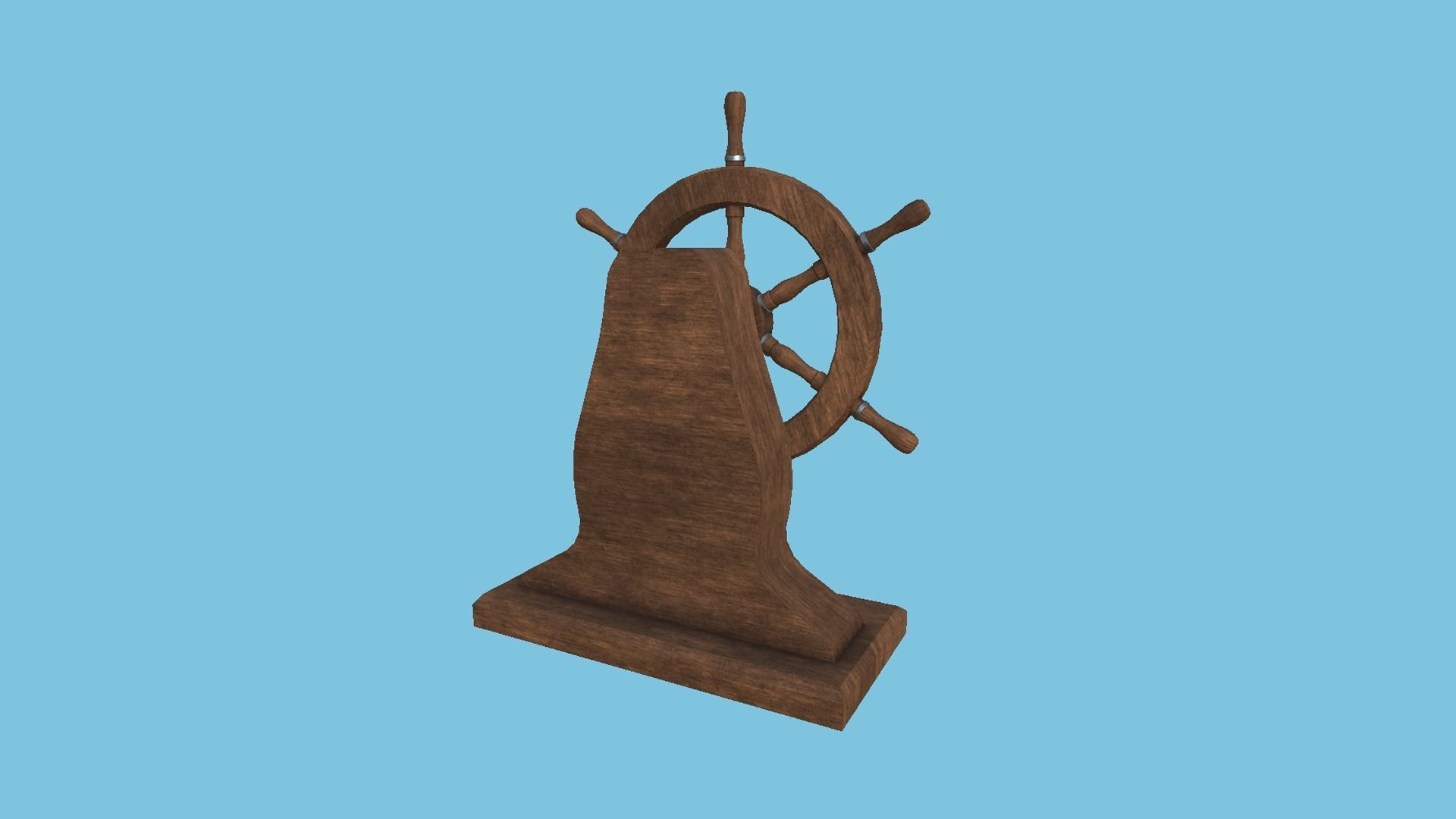Pirate Ship Wheel 01 - Dark Wood- Helm Interior Parts Low-poly 3D model_2
