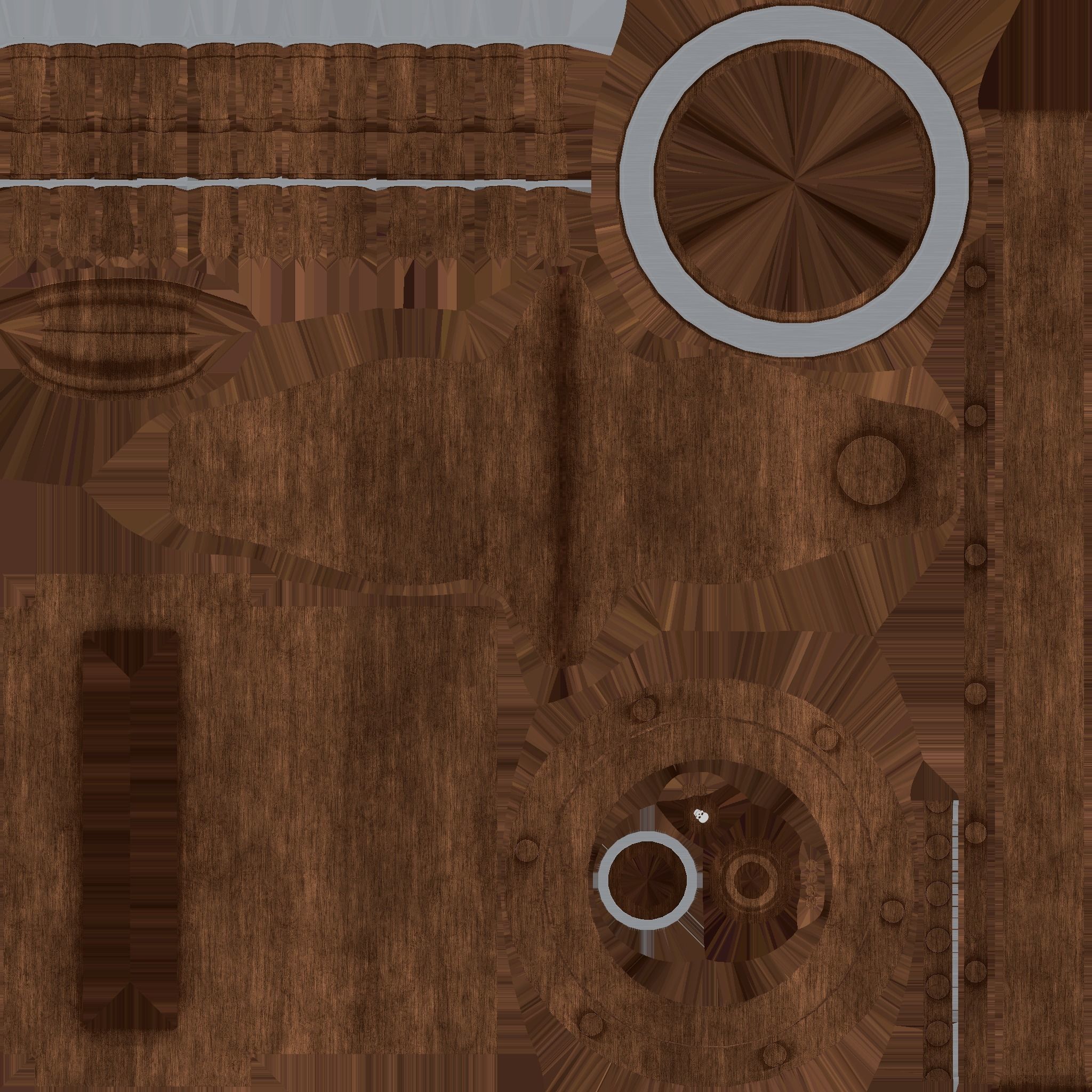 Pirate Ship Wheel 01 - Dark Wood- Helm Interior Parts Low-poly 3D model_16