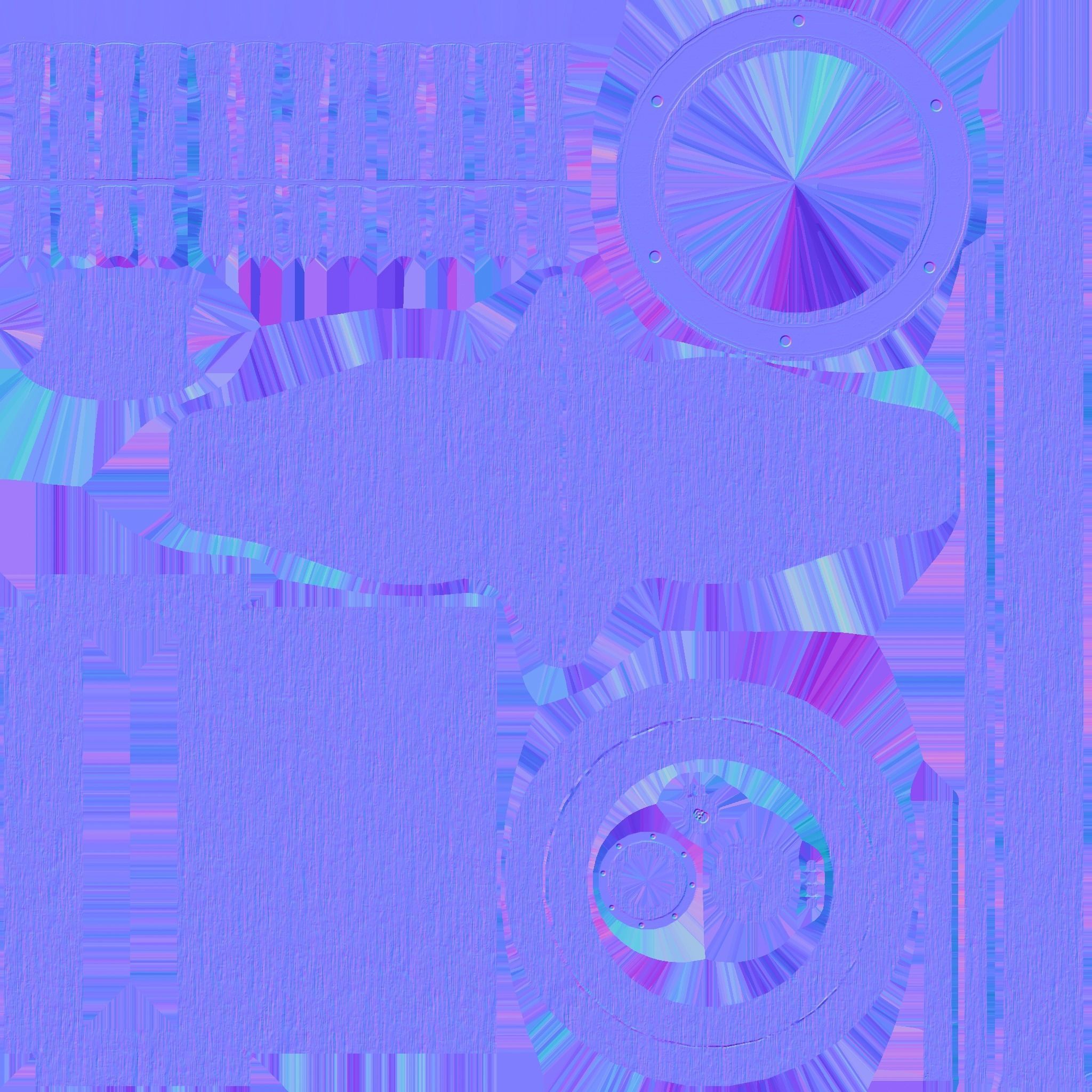 Pirate Ship Wheel 01 - Dark Wood- Helm Interior Parts Low-poly 3D model_19