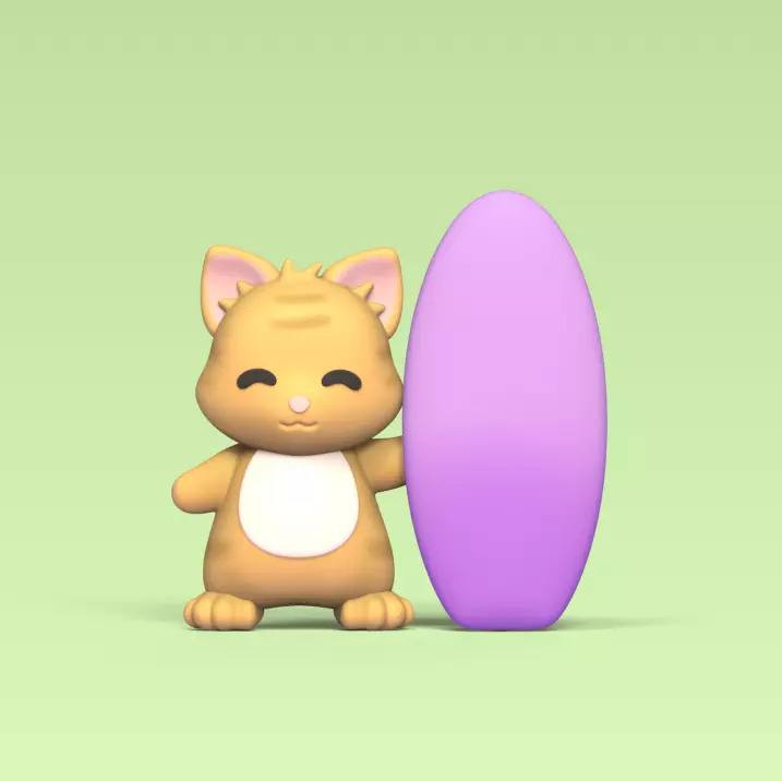Cat Surf 3D print model_0