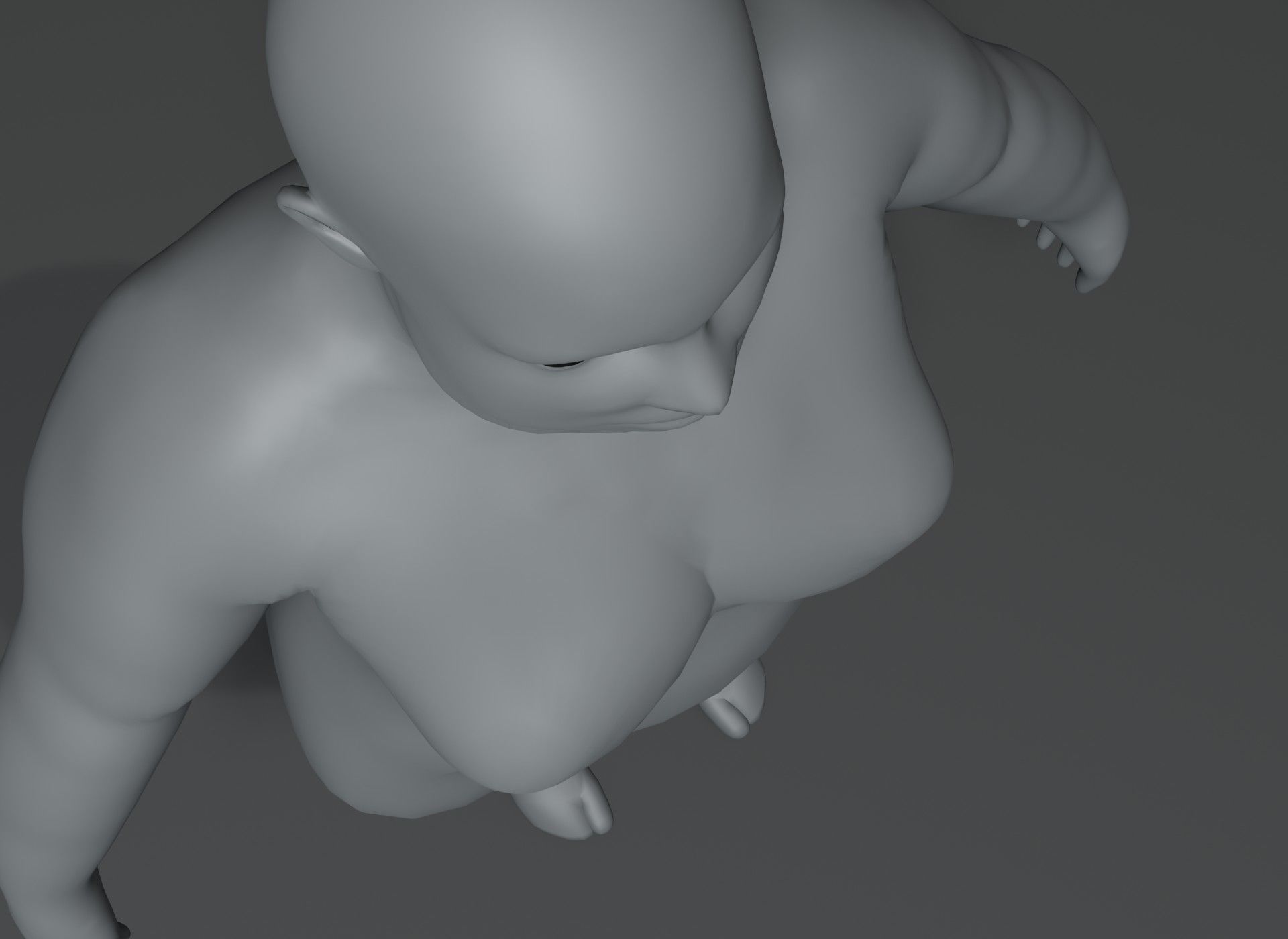 Female Body Fat Base Mesh 3D Model 20k Polygons Low-poly 3D model_18