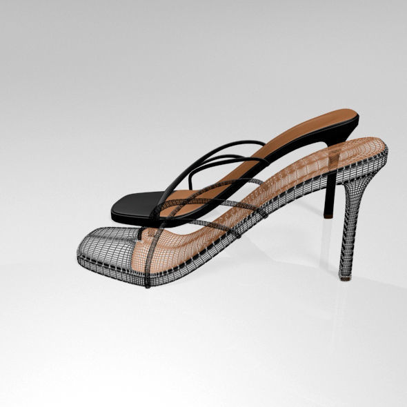 Square-Toe High-Heel Slide Sandals 01 3D model_18