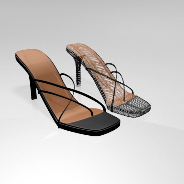 Square-Toe High-Heel Slide Sandals 01 3D model_11