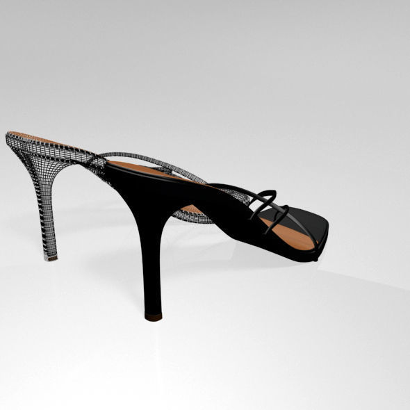 Square-Toe High-Heel Slide Sandals 01 3D model_14