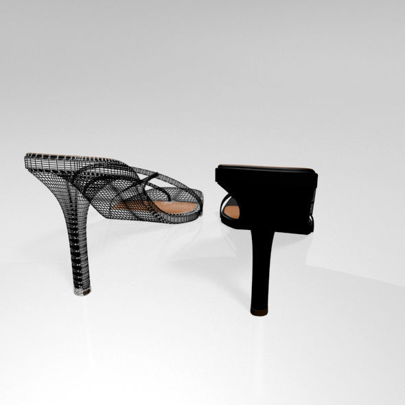Square-Toe High-Heel Slide Sandals 01 3D model_15