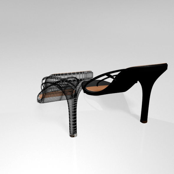 Square-Toe High-Heel Slide Sandals 01 3D model_16