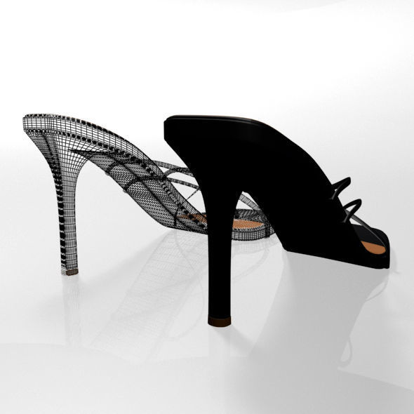 Square-Toe High-Heel Slide Sandals 01 3D model_5