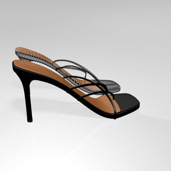 Square-Toe High-Heel Slide Sandals 01 3D model_13