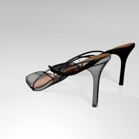 Square-Toe High-Heel Slide Sandals 01 3D model_17
