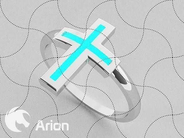 ring gold silver home 1g cruz Free 3D print model