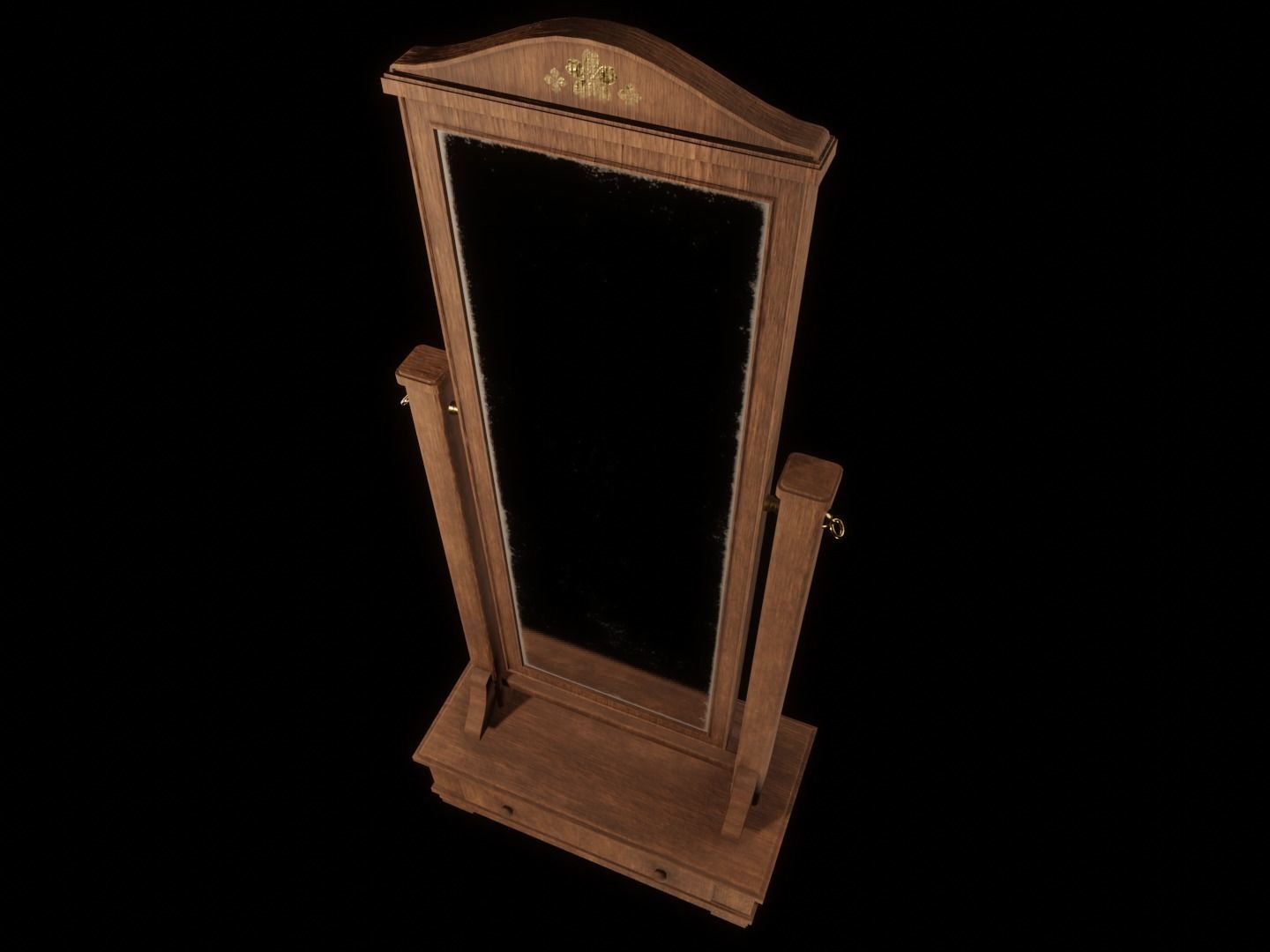 Old mirror Low-poly 3D model_2