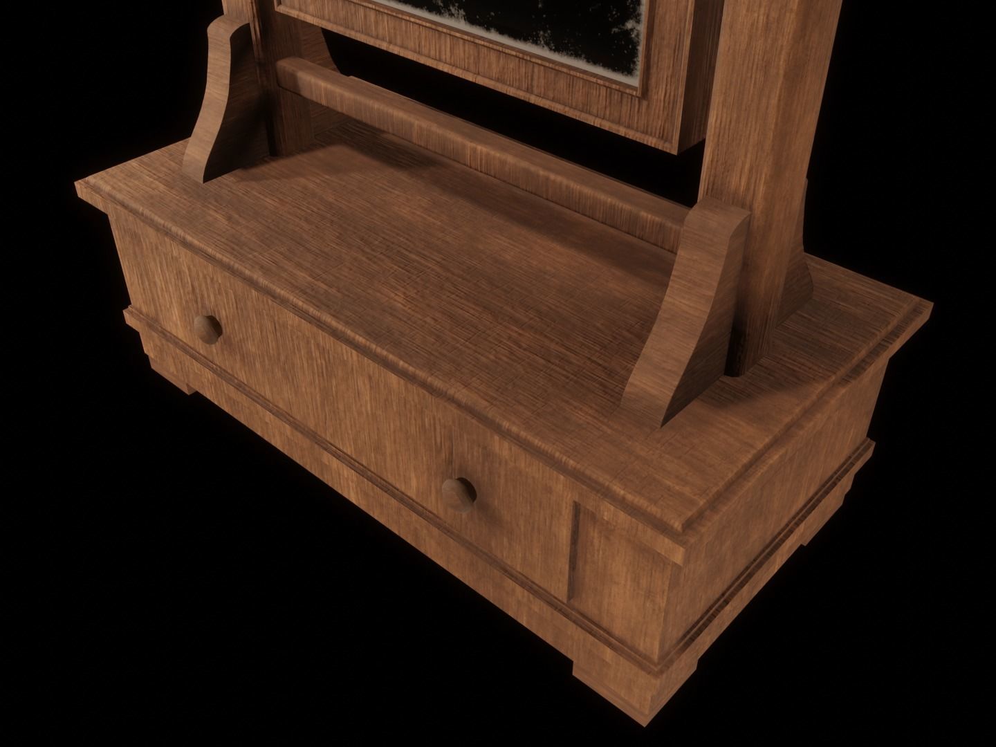 Old mirror Low-poly 3D model_4