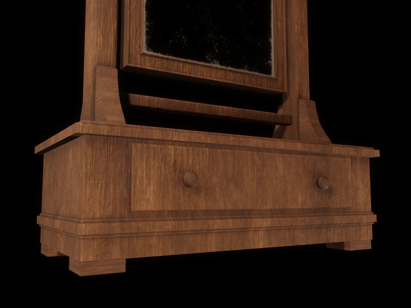 Old mirror Low-poly 3D model_3