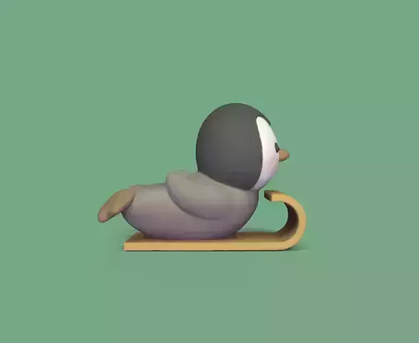 Penguin Snow Sled 3D print model
