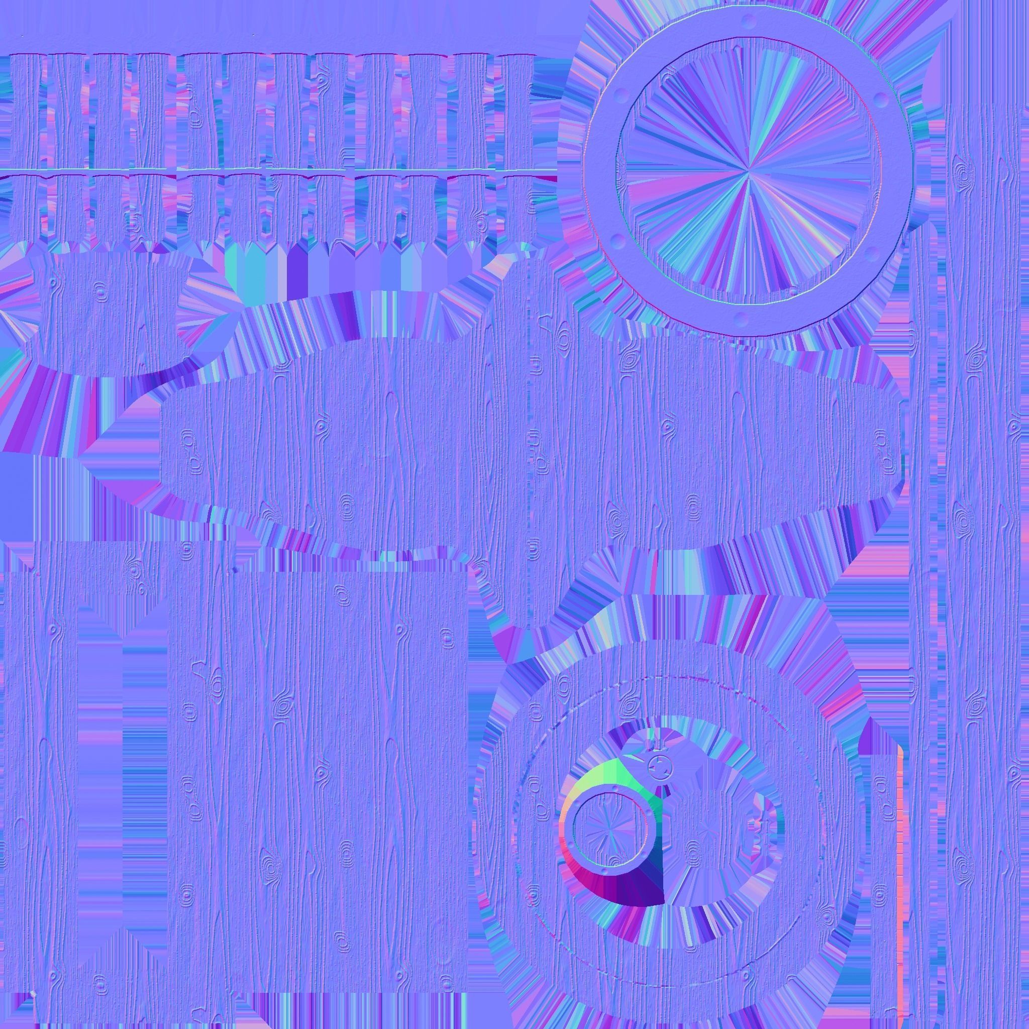 Pirate Ship Wheel 04 - Black Wood - Helm Interior Parts Low-poly 3D model_18