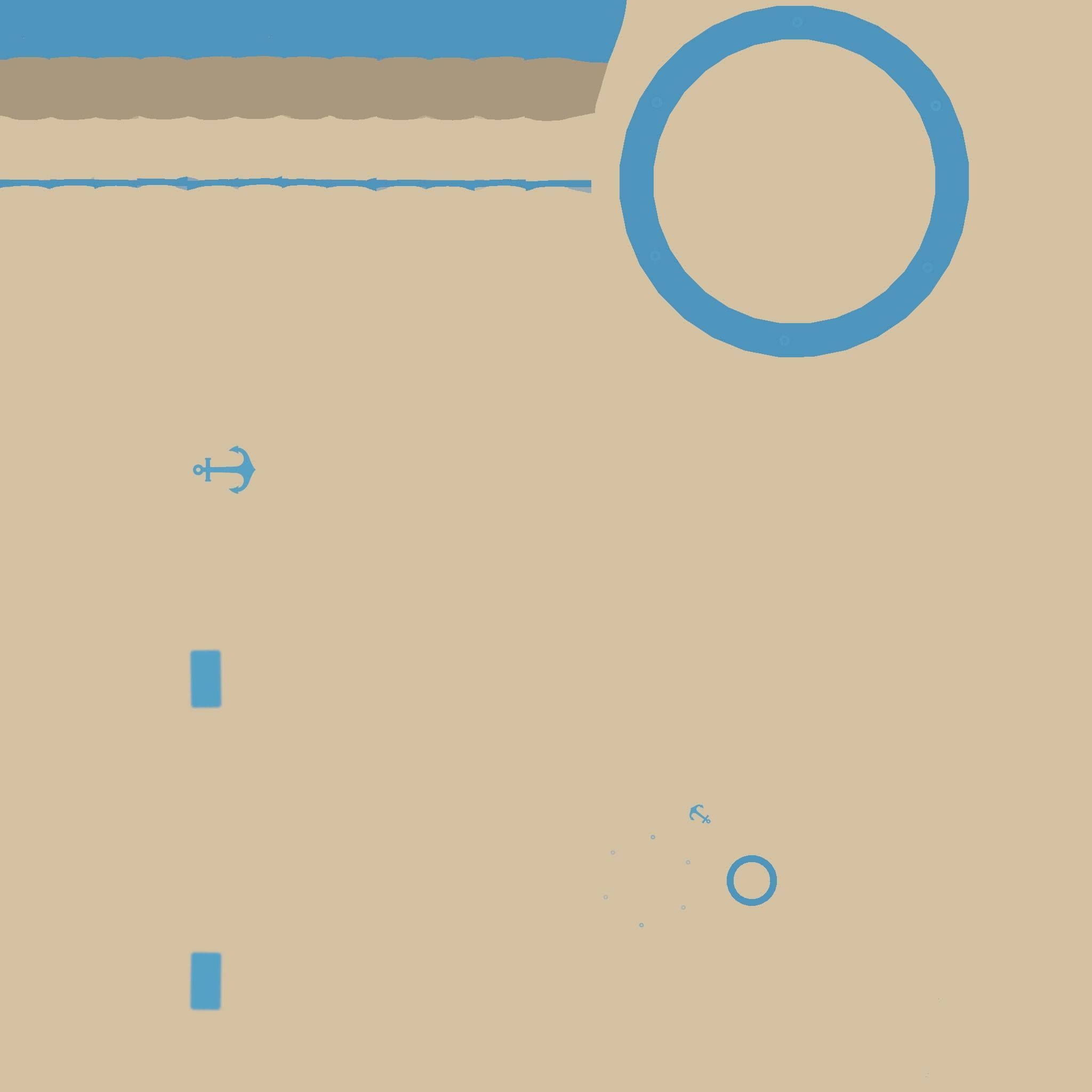 Pirate Ship Wheel 05 - Blue Cartoon - Helm Interior Parts Low-poly 3D model_15