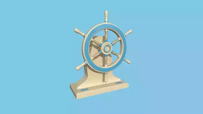 Pirate Ship Wheel 05 - Blue Cartoon - Helm Interior Parts Low-poly 3D model