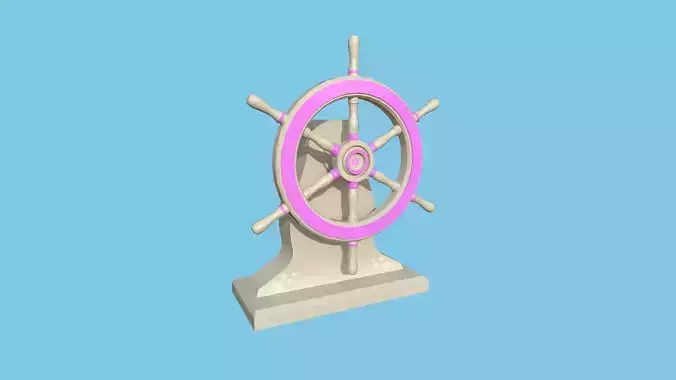 Pirate Ship Wheel 06 - Pink Girl - Helm Interior Parts Low-poly 3D model
