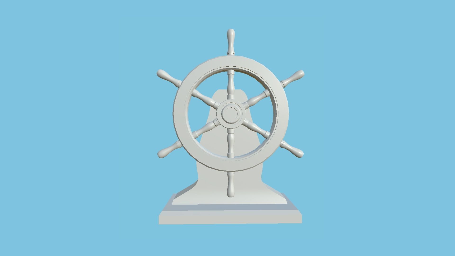 Pirate Ship Wheel 07 - Clear Wood - Helm Interior Parts Low-poly 3D model_7